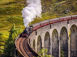 Train on a bridge